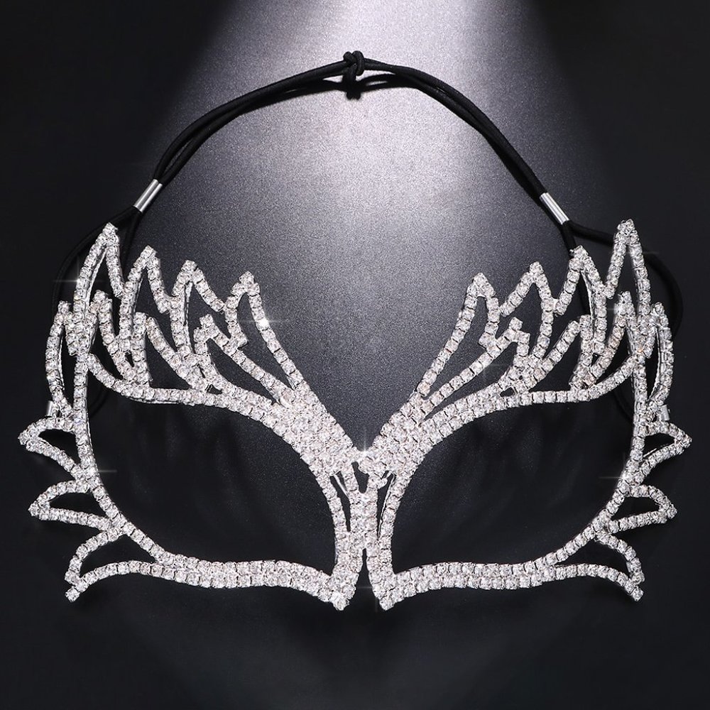 Crystal Rhinestone Masquerade Mask Holloween Face Accessories Prom Party Jewelry - Picture 5 of 5